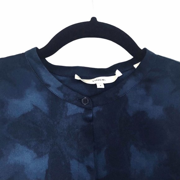 Vince Winter Tie Dye Silk Blouse Hydra Size 8 - Picture 5 of 10